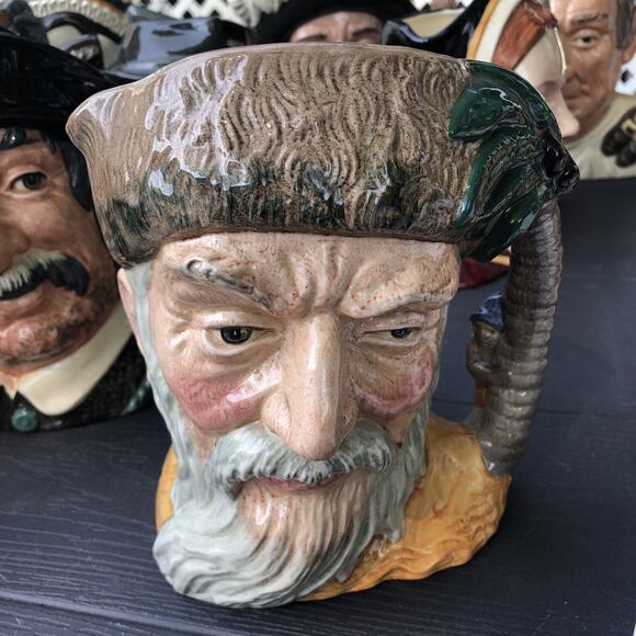 Vtg Royal Doulton Robinson Crusoe Mug D6532 #3 Large Toby Jug Figurine 1959